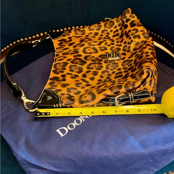 DOONEY BOURKE CHEETAH PRINT BLACK PATENT TRIM HOBO - Picture 5 of 13